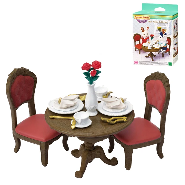 Sylvanian Families Town Series Chic Dining Table Set Scene Accessories Dollhouse Playset No Figures 5368 1