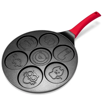 

Pancake Maker - Non-Stick Pancake Pan Griddle Grill Pan Mini Crepe Maker 7-Mold Pancakes with Silicone Handle