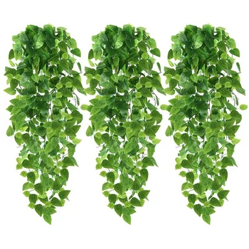 

3Pcs Artificial Hanging Plants Fake Ivy Vine Fake Ivy Leaves for Wall Home Room Garden Wedding Garland Outside