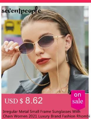 Fashion Small Irregular Sunglasses Women 2022 Luxury Brand Design Trendy Diamond Sun Glasses For Female With Metal Eyewear Chain designer sunglasses