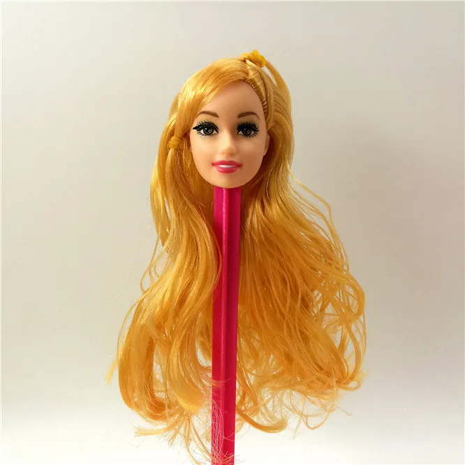 Самая низкая цена отличное качество Кукольная голова с цветными волосами Девушка самодельные аксессуары для кукол подарок для куклы Барби голова - Цвет: Doll head 4