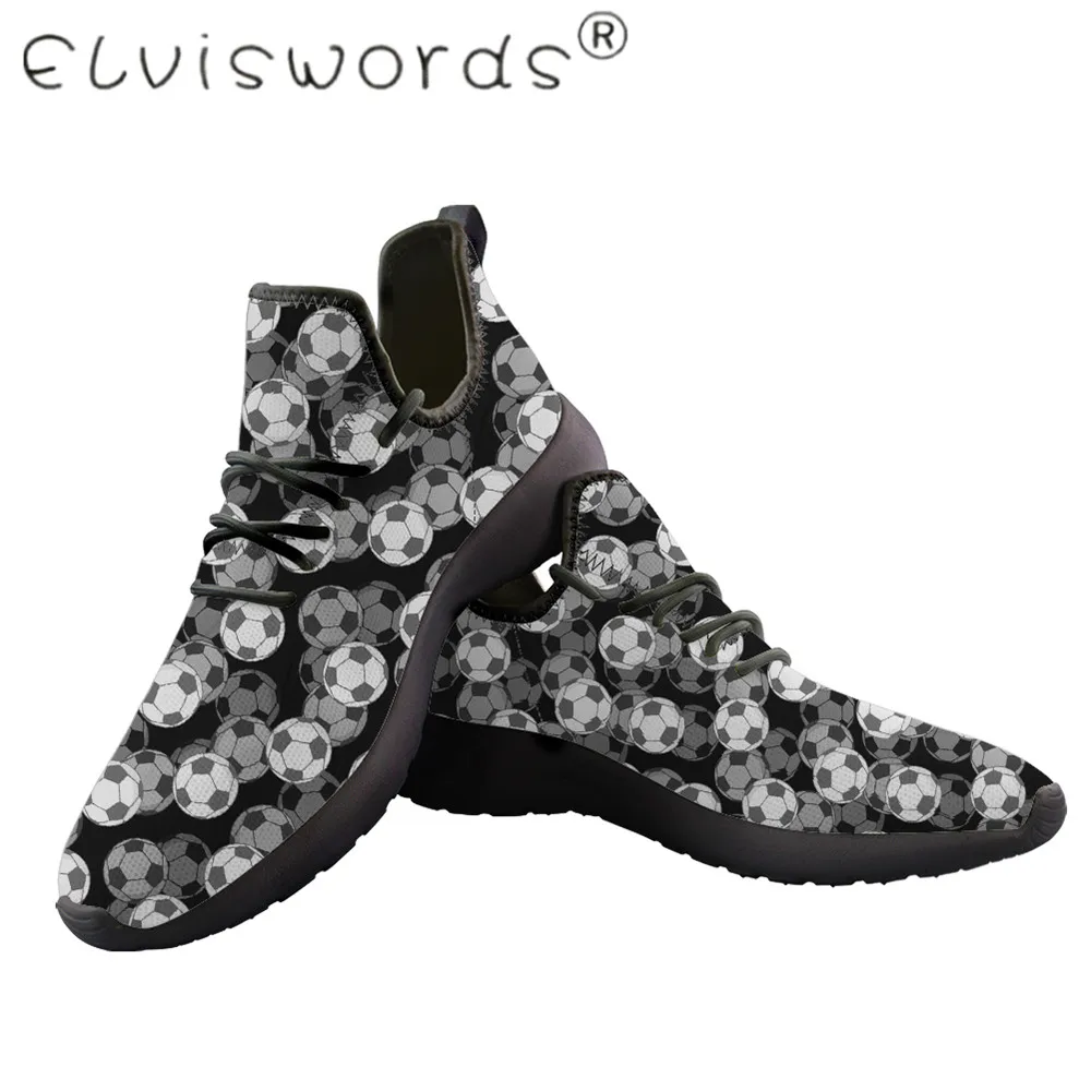 ELVISWORDS/Новинка; Мужская Вулканизированная обувь на платформе; сезон весна-осень; футбольный рисунок; обувь на платформе; кроссовки с черной подошвой