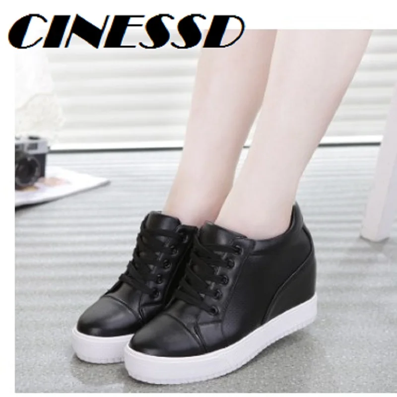 

Black White Hidden Wedge Heels sneakers Casual Shoes Woman high Platform Shoes Women's High heels wedges Shoes For Women