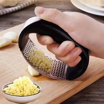 

Manual Garlic Presser Curved Garlic Grinding Multi-function Slicer Chopper Stainless Steel Garlic Presses Cooking Gadgets Tool