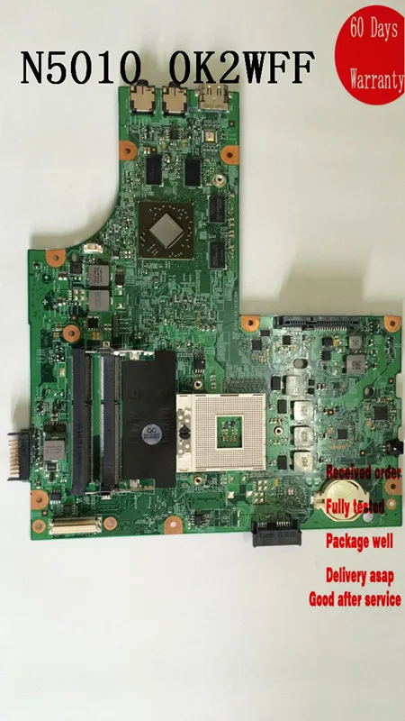 Материнская плата для ноутбука Dell Inspiron N5010 15R s989 K2WFF 0K2WFF протестирована |