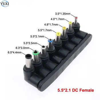 

YuXi DC Power 5.5x2.1 mm female to male jack plug adapter Connector 6.5*4.4 6.3*3.0 5.5*2.5mm 5.5*2.1 4.8*1.7 4.0*1.7 3.5*1.35