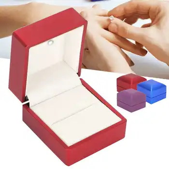 

Ring Box with LED Light Jewelry Display Gift Box for Proposal Engagement Wedding