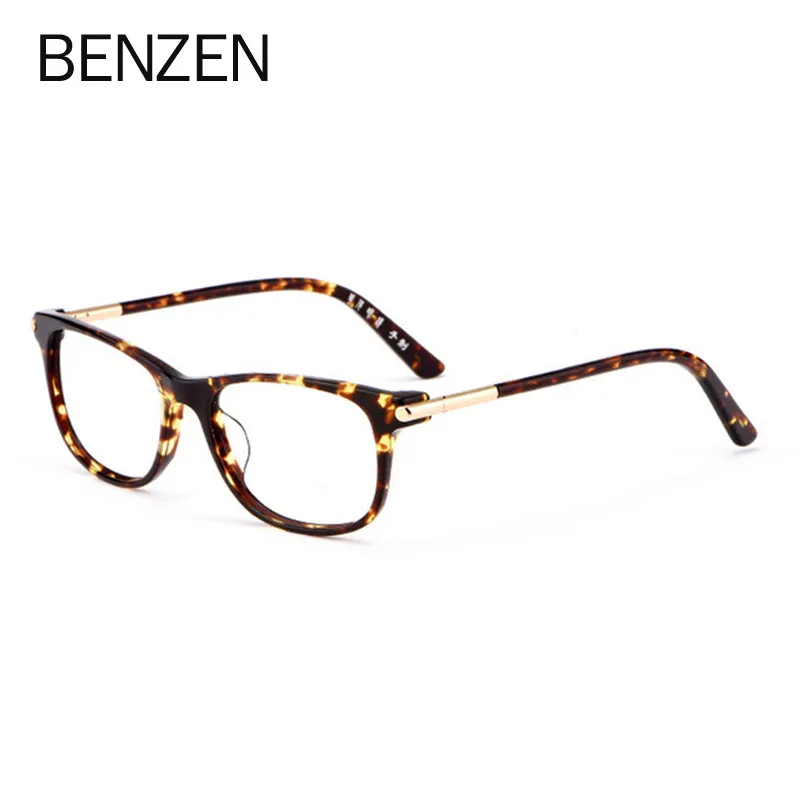 BENZEN, женские очки, оправа, Дамская мода, очки для близорукости, высокое качество, ручная работа, ацетат, рецепт, оптические очки, оправа 5167 - Цвет оправы: LEOPARD