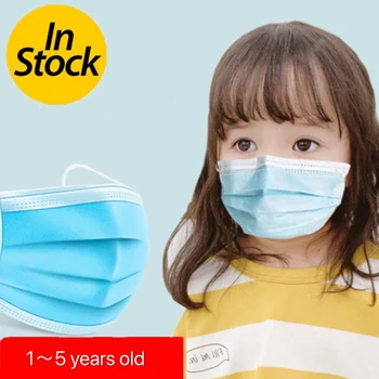 

20/30/40/50/60/70/80PCS 3 layer Disposable Elastic Mouth Soft Breathable Blue Flu Hygiene Child Kids Face Mask