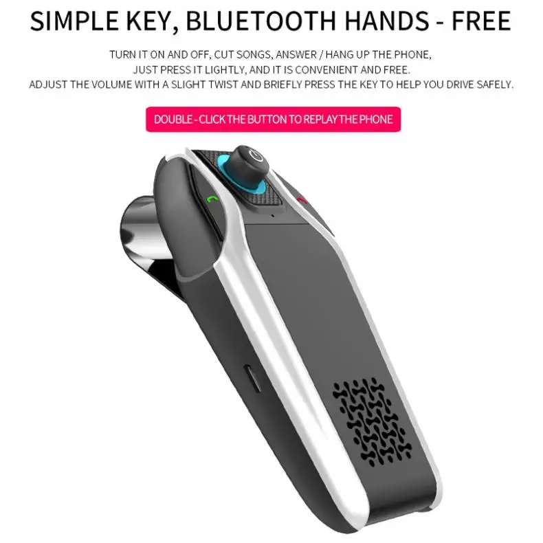 BT15 двойной USB солнцезащитный козырек Универсальный Bluetooth громкой связи автомобильный комплект Авто аудио mp3-плеер с динамиком поддержка зарядное устройство AUX