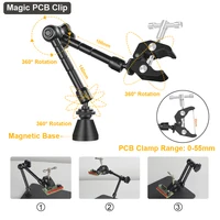 NEWACALOX Strong Magnetic Base PCB Holder Third Hand Tool Welding Repair Tool Soldering Stand Heat Gun Bracket Helping Hands 2