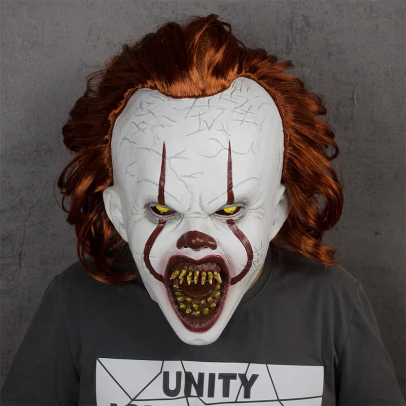 Хэллоуин СВЕТОДИОДНЫЙ Stephen King's It Chapter два клоуна Pennywise Джокер ужасная Маска Косплей латексные маски шлем вечерние реквизит люкс