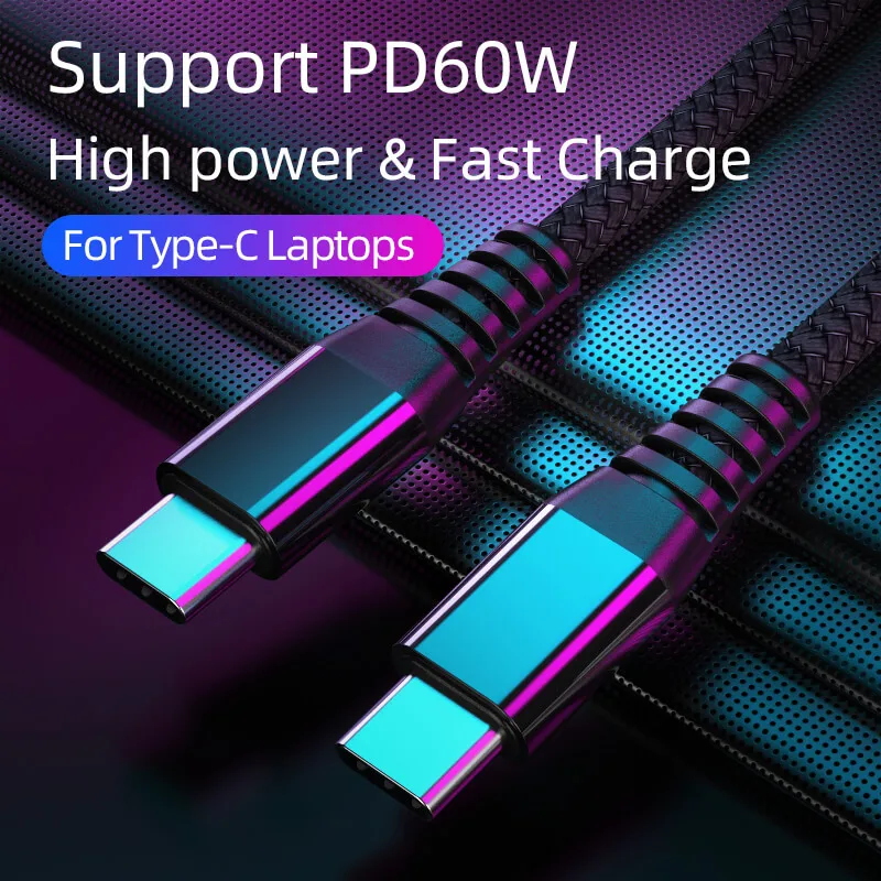 

Hannord USB Type C to USB C Cable Support PD 60W Fast Charge Cable for MacBook Air/Pro Samsung S10 Plus USB C Data Cable