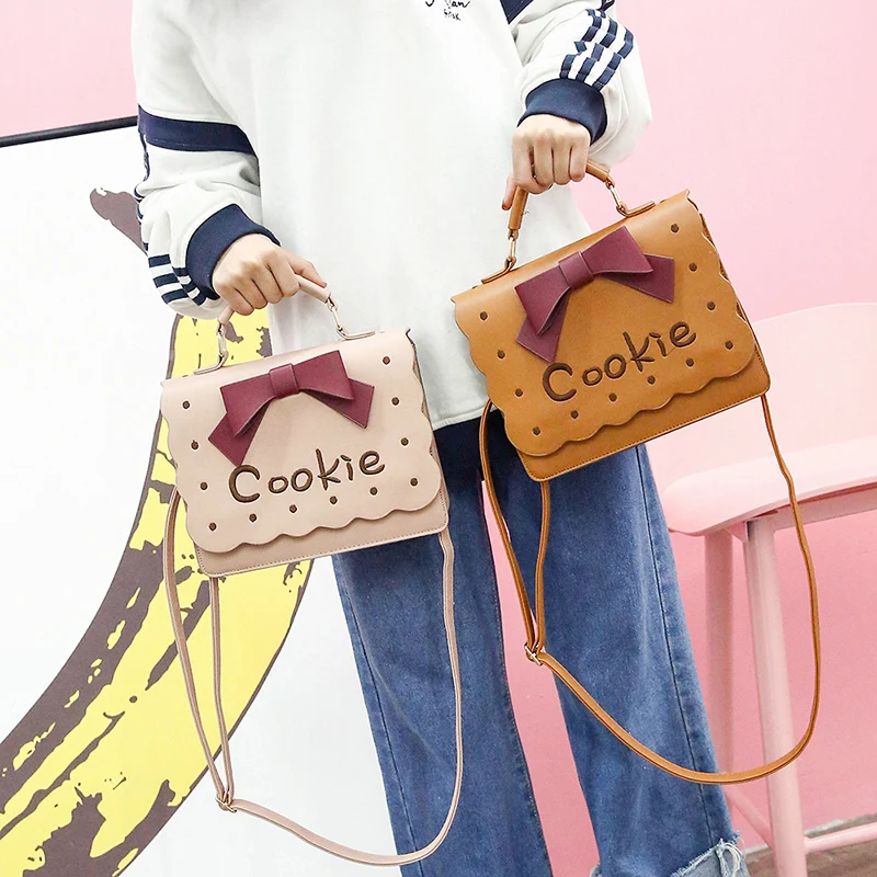 Sweet Lolita Small Fresh Cookies Embroidery Crossbody bag Kawaii Bow Handbag