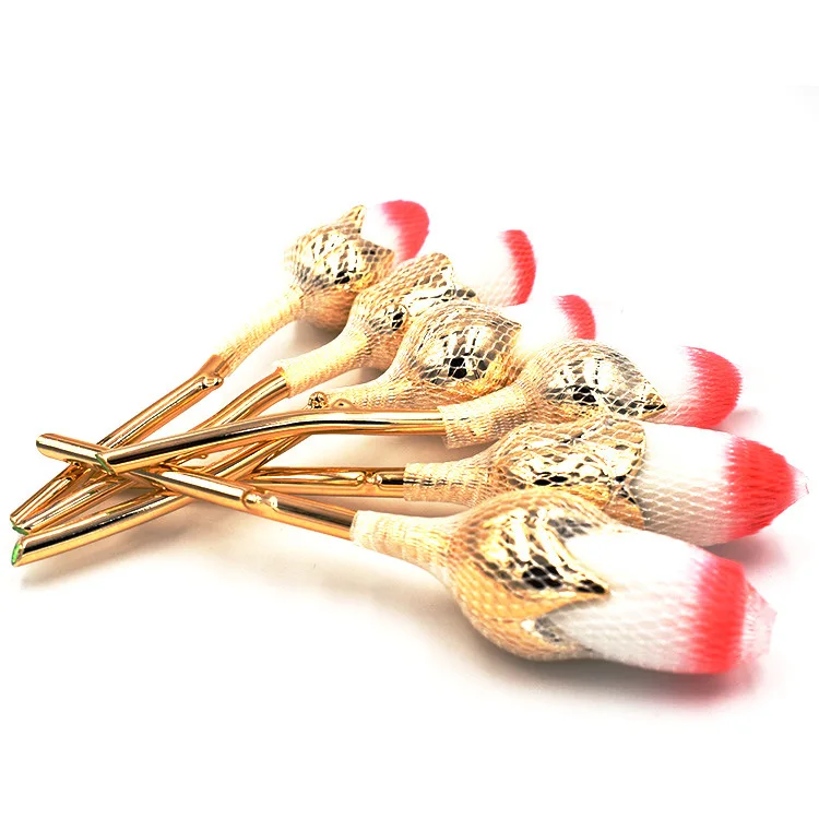 6 шт. набор кистей для макияжа розовое золото|Аппликатор теней век| |