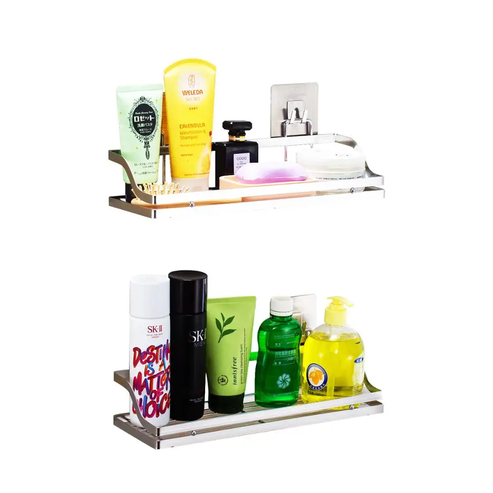

Smartbin 2PCS SUS304 Stainless Steel Adhesive Storage Rack Spicy Rack Bathroom Rack Shower Caddy Kitchen Organizer Basket
