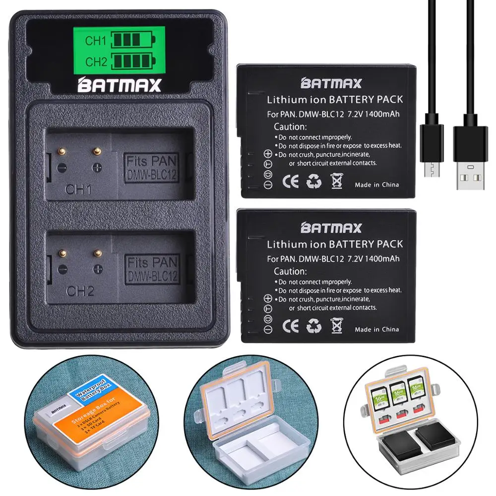 Аккумуляторная батарея Batmax 2 шт. с двумя USB портами и ЖК дисплеем|Цифровые