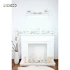 Laeacco White Wall Fireplace Vase Flowers Photography Backgrounds Interior Portrait Photophone Photo Backdrops For Photo Studio ► Photo 1/6