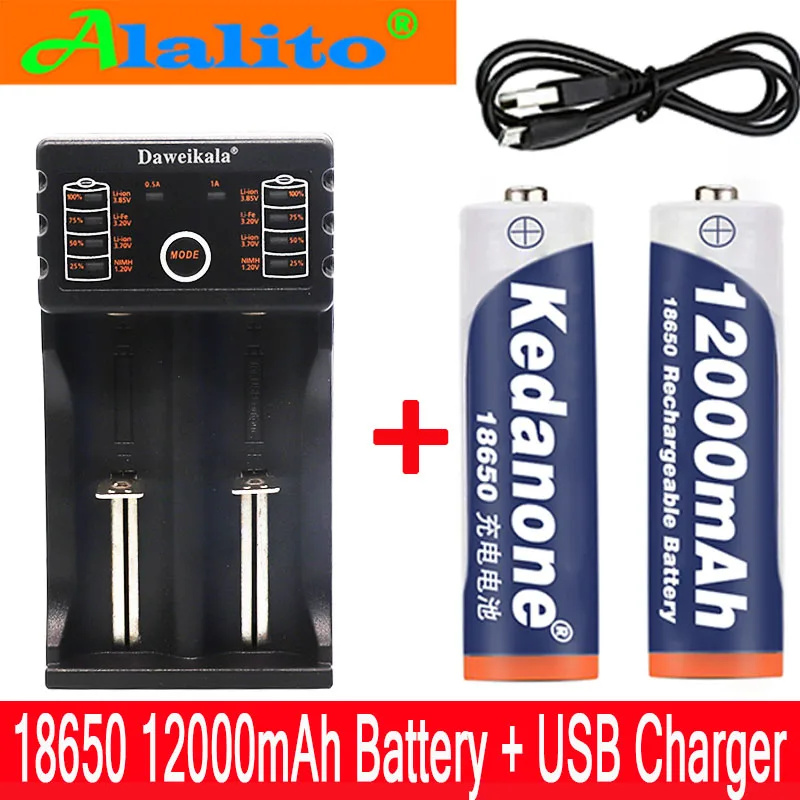 2019 3.7V 12000mAh 18650 battery Lithium ion batteries Rechargeable Battery For Flashlight Torch e-cigarette and USB charger | Электроника