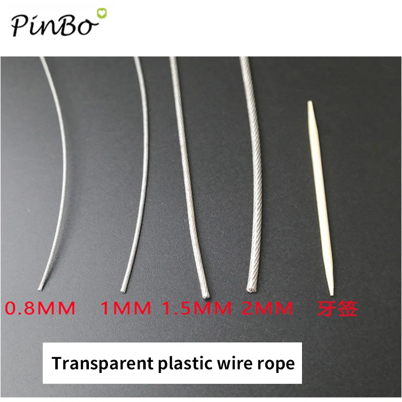 Stainless Steel Wire 5 Meter wire Rope PVC Transparent Coated Cable Stainless Steel rope Clothesline Diameter 0.8mm 1mm 1.5mm 2mm 3mm