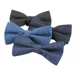 Denim Blue Bow Tie Gray Mens Wedding Banquet Party Bowties Fashion Classical Business Man Accessories Casual Ties