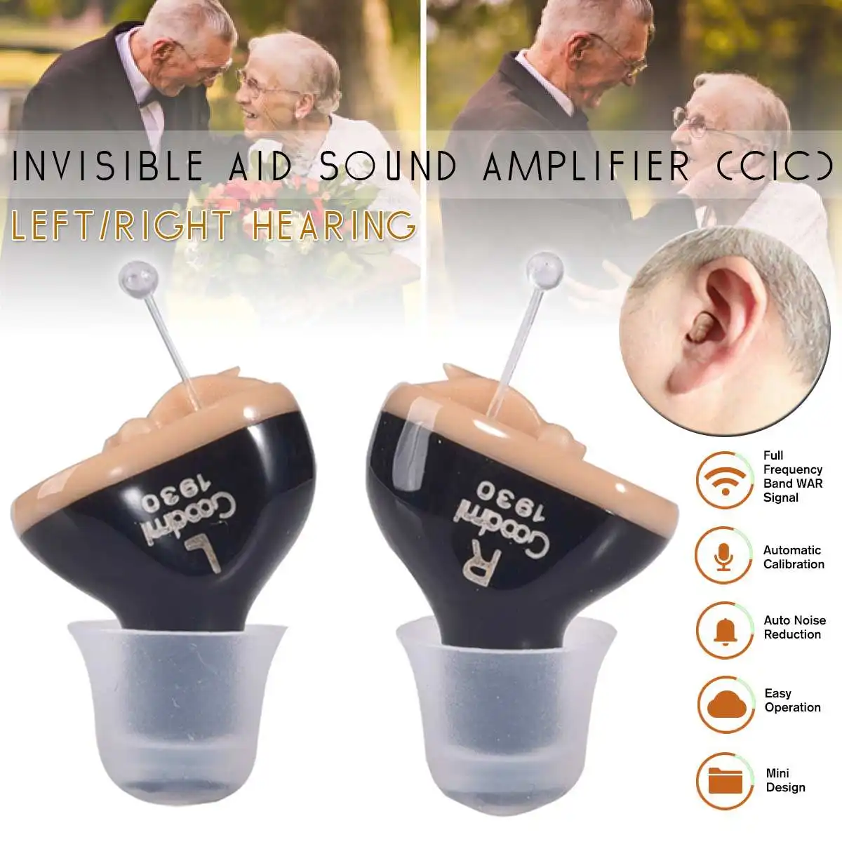  1/2PCS Left/Right Small inner Ear Invisible hearing aid Best Mini Device Hearing Aids Adjustable He