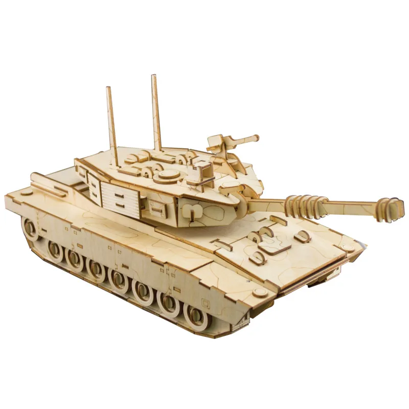 

3D Wooden DIY Handmade Assembled Toy Set Wood Puzzle Model Battle Tank Car Kits Vehicle Kids Children Wooden Educational Toy