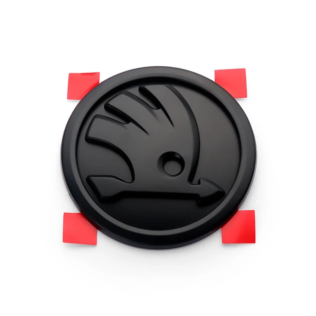 80/90mm Car Emblem ABS Front Hood Bonnet Rear Trunk Decor Sticker For Skoda Yeti Fabia Octavia 3 2 Kodiaq Karoq Rapid Yeti A5 A7 Black-90mm