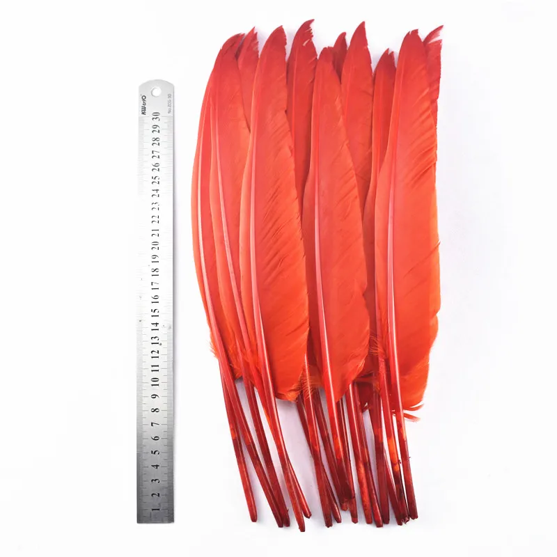 25-30CM 10-12inch 20 шт./лот, перья Красного петуха, гуся, фазана для рукоделия, курица, утка, павлин, отец, страусиные перья, свадебные украшения - Цвет: 25-30CM 10-12inch