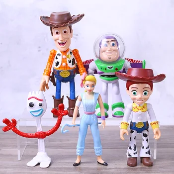 

Toy Story 4 Woody Jessie Buzz Lightyear Forky BoPeep Action Figures Kids Toys Gift 5pcs/set