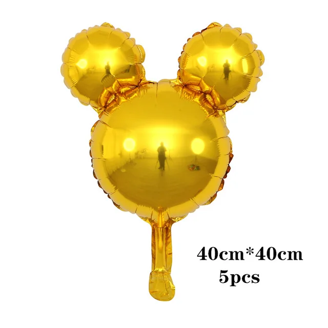 5pcs mini 12pcs/lot Mickey Minnie Mouse Foil Balloons 12” Pink Blue Latex Balloons Baby Shower Happy Birthday Party Decorations Kids Toys - Цвет: 5pcs mini
