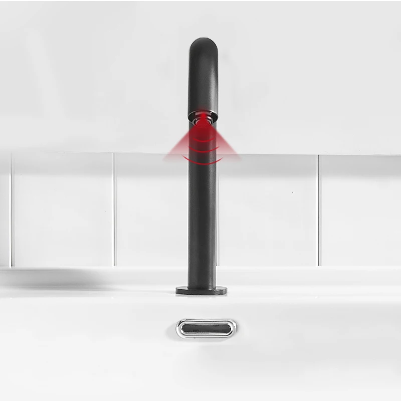 MTTUZK бортике черный датчик кран интегрированный Тип Автоматический Бесконтактный сенсорный смеситель ванная комната умывальник бесконтактный инфракрасный кран