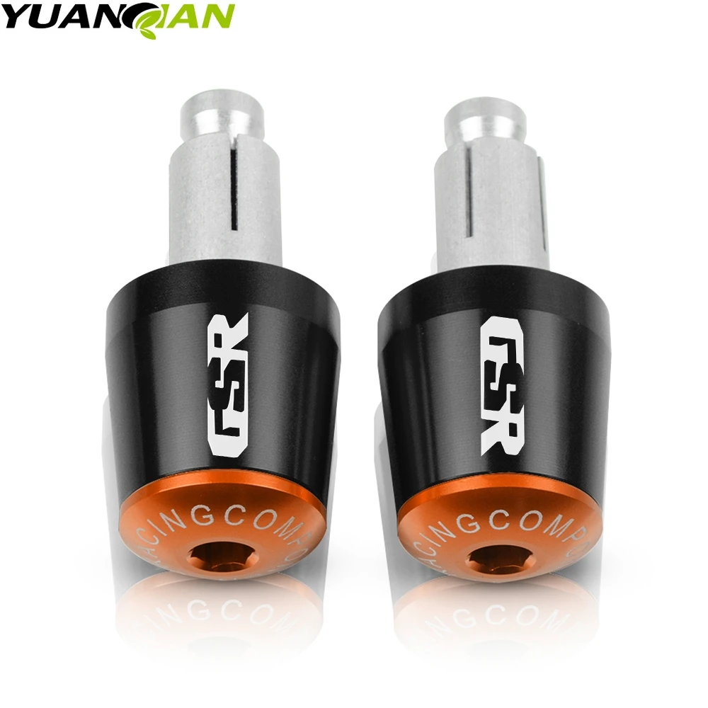 Для GSR 750 600 400 ЧПУ 22 мм Руль рукоятки «Грипсы» бар Кепки концевые заглушки для SUZUKI GSR 600 400 750 GSR750 GSR600 GSR400 - Цвет: Black Orange