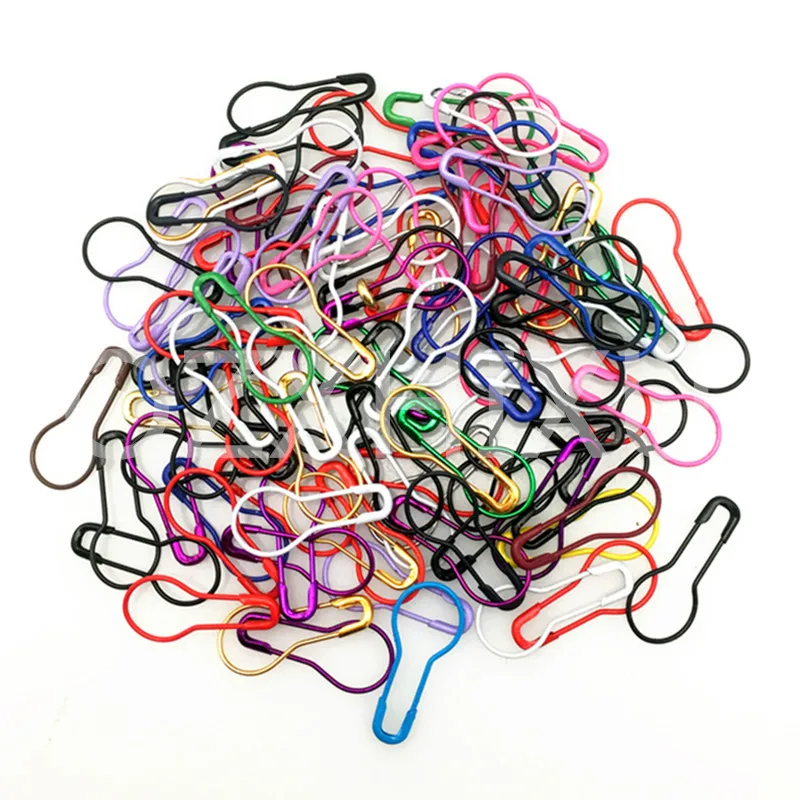 Description Picture 2 of item100pcs*22mm Colorful Knitting Crochet Locking Stitch Marker Hang Tag Safety Pins DIY Sewing Tools Needle Clip Crafts Accessories