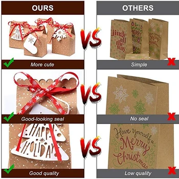

Packing Paper bags Package Kraft Paper With Tag Cute Celebration 24pcs