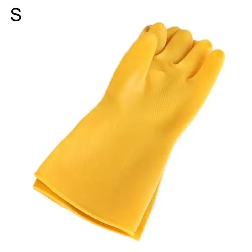 Кухонные перчатки, 1 пара, водонепроницаемые латексные перчатки для мытья посуды, противоскользящие скрубберы, кухонные перчатки для мытья посуды - Габаритные размеры: S