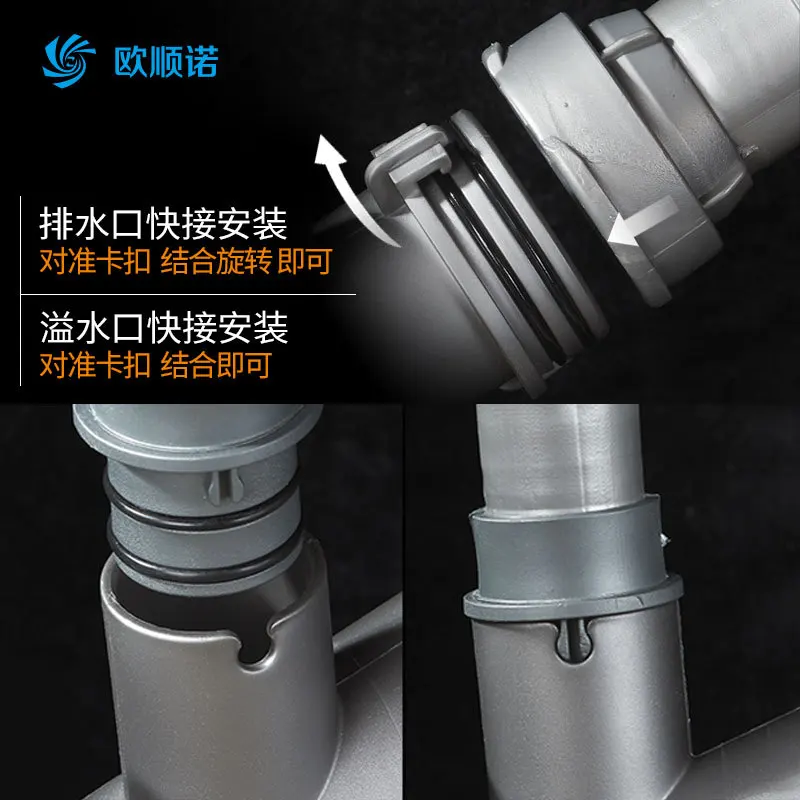 Sewer Manufacturers Direct Selling Europe shun nuo Card 304 Stainless Steel Deodorizing Quick Connector Taiwan Control-Pull Sing