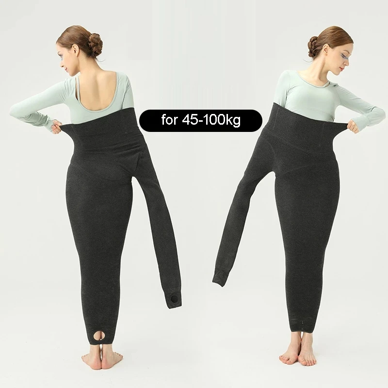 

High Waist Mention Hip Elastic Leggings Sexy Pencil Pants 260-460G Autumn Winter Fleece Thickness Trousers Shapewear Pantynose