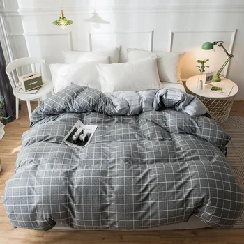 

Home Bed Sheet Set 100% Cotton Duvet Cover Lattice Queen King Full All Season Multicolor Luxury Super Soft Bedroom