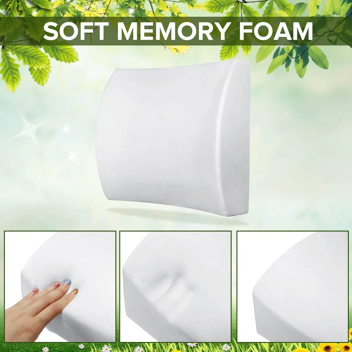 Soft Memory Foam Seat Pillows Breathable Lumbar Support Back Massager Waist Cushion For Chairs Home Office Relieve Pain Warm