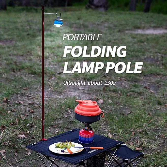 Detachable Folding Lamp Pole Outdoor Lantern Stand Tripod Camping Bracket Holder Portable Garden Light Hanging Rack Hiking