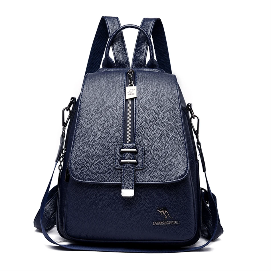 Luxury Designer Women Backpack High Quality Soft Leather Shoulder Bag Fashion School Bags Multifunction Rucksack Top-handle Bag 