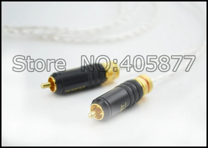 High quality occ silver plated Mini Stereo 3 5mm TO 2 RCA AUX Audio Cable 1M