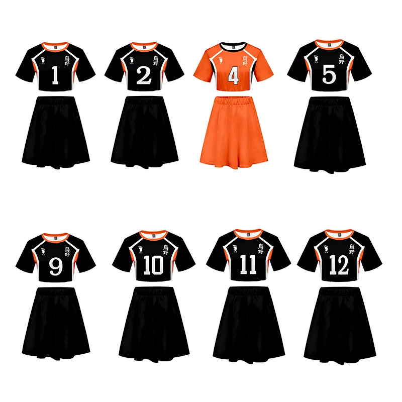

Anime Haikyuu Cosplay Costume Cheerleading Short Skirt Woman Summer Suits Carnival Performance Costume