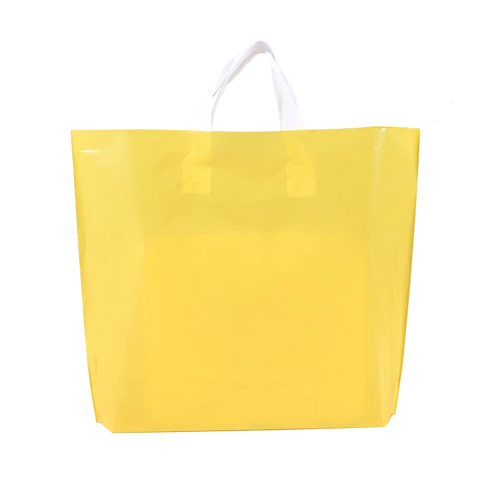 yellow 5 шт пластиковые сумки для товаров с ручками одежда сумки многоразового использования для покупок продуктовые сумки бутик подарочные сумки вынос сумки - Цвет: yellow
