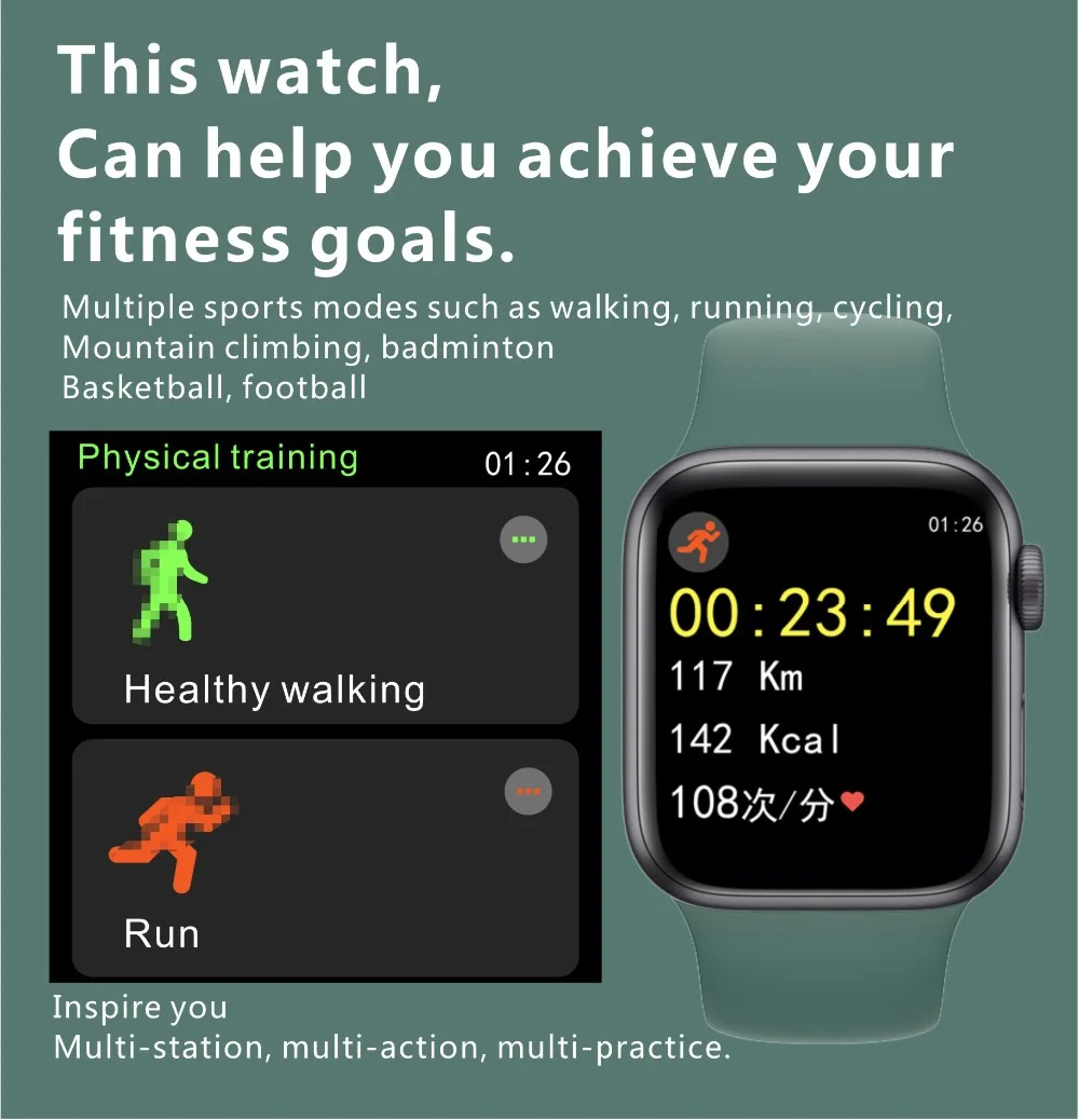 2020 H55 pro Smart Watch 40 mm Women Series 5 Bluetooth Call Smartwatch Heart Rate Sport Band For IOS Android PK IWO 12 W75 T200 (7)