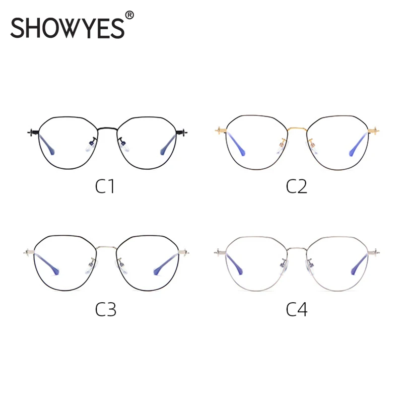 SHOWYES, новая мода, анти-голубые линзы, очки для женщин, неправильная оправа большого размера с сердцем, металлические компьютерные игровые очки 033