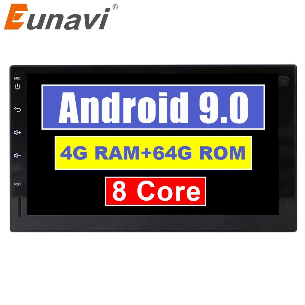 Eunavi Full Touch 2 Din 7 ''Восьмиядерный Универсальный Android 9 0 4 Гб RAM автомобильное радио