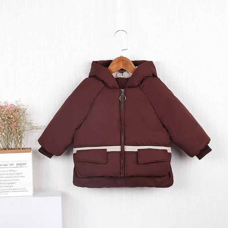 Dark Brown Зимняя детская одежда для мальчиков и девочек одежда из хлопка для детей; детская пуховая куртка теплая куртка подходит для одежда для холодной зимы - Цвет: Dark Brown