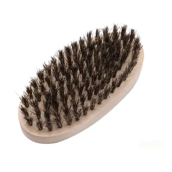 

boar bristle brush comb Shea hair brush Men'oval beard brush wood bristle brush oval beard brush for men